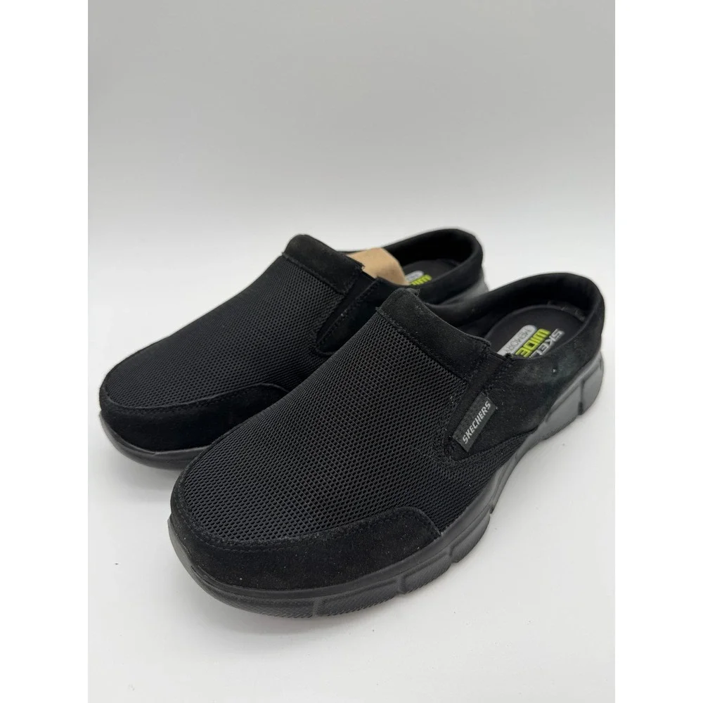 Skechers Mens 10 Slip On Shoes Black Memory Foam Casual Comfort‎ Walking